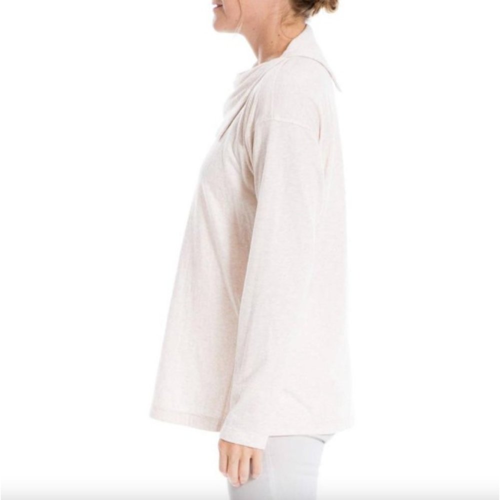 Max Studio Long Sleeve Split Neck Pullover Blush Women's Size M - Picture 2 of 8
